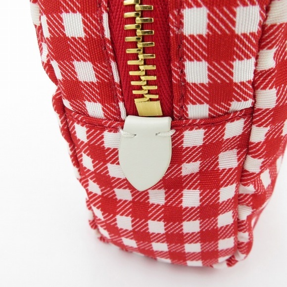 Miu Miu FAILLE Gingham Check Pouch Red - Picture 10 of 11